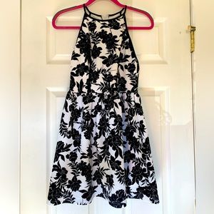 Design Lab / Lord+Taylor Dress M black and white floral dress